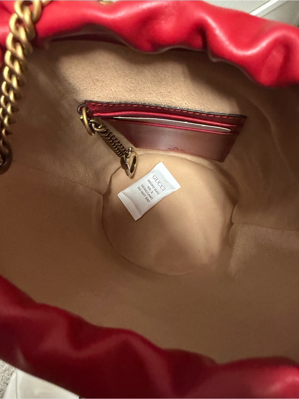 Gucci Red Chevron Quilted GG Bucket Crossbody - Picture 7 of 7